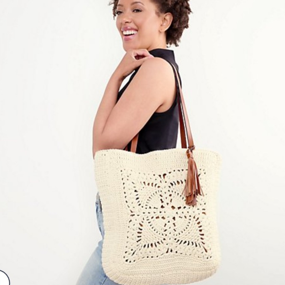 PATRICIA NASH Naomi Crochet Butterfly  Bag Full grain leather NWT